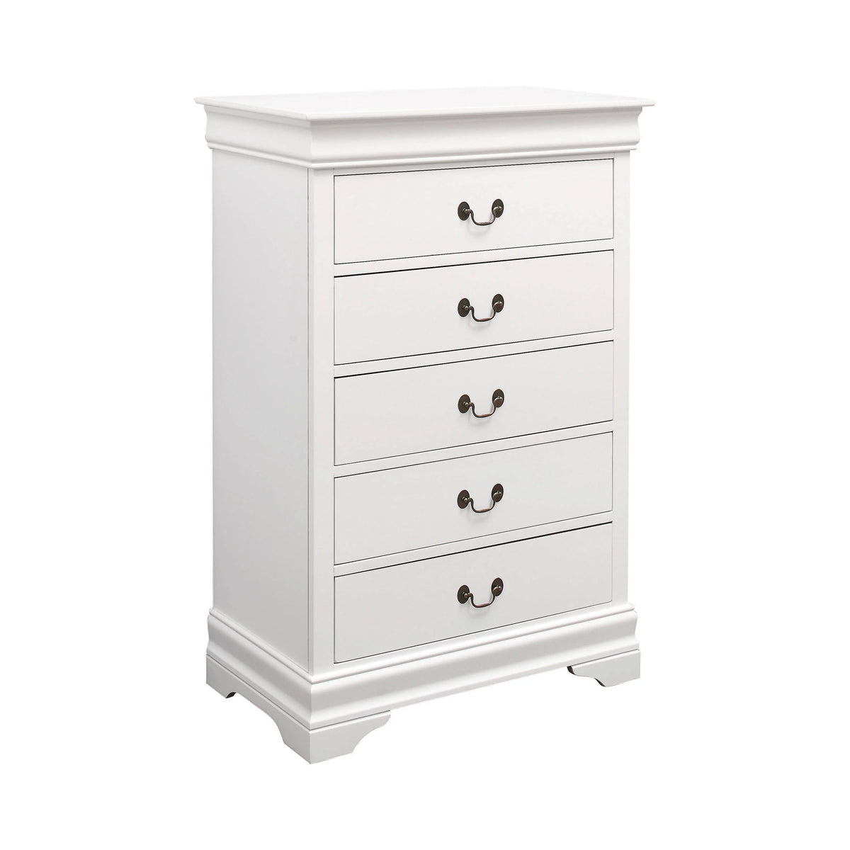 Louis Philippe 5-Drawer Chest White - 204695 Pie's Variety Store