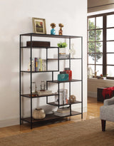 7-Shelf Geometric Bookcase Walnut - 801135 Pie's Variety Store