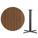 42'' Round Black Laminate Table Top with 33'' x 33'' Bar Height Table Base [XU-RD-42-BLKTB-T3333B-GG] Pie's Variety Store