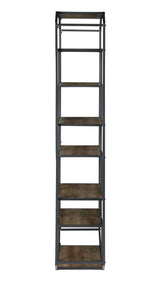 6-Shelf Bookcase Rustic Brown And Dark Grey - 805662 Pie's Variety Store
