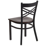 HERCULES Series Black ''X'' Back Metal Restaurant Chair - Cherry Wood Seat [XU-6FOBXBK-CHYW-GG] Pie's Variety Store