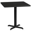 30'' Square Black Laminate Table Top with 22'' x 22'' Table Height Base [XU-BLKTB-3030-T2222-GG] Fl Furniture