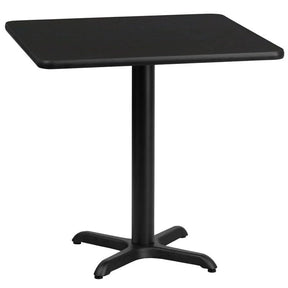 30'' Square Black Laminate Table Top with 22'' x 22'' Table Height Base [XU-BLKTB-3030-T2222-GG] Fl Furniture
