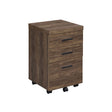 Luetta 3-Drawer Mobile Storage Cabinet With Casters Aged Walnut - 805623 Pie's Variety Store