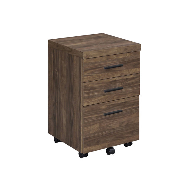 Luetta 3-Drawer Mobile Storage Cabinet With Casters Aged Walnut - 805623 Pie's Variety Store