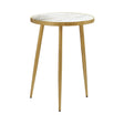 Round Accent Table White And Gold - 930060 Pie's Variety Store