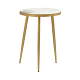 Round Accent Table White And Gold - 930060 Pie's Variety Store