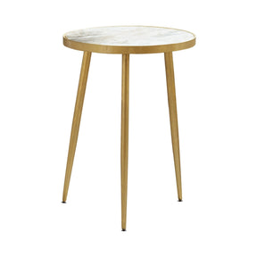 Round Accent Table White And Gold - 930060 Pie's Variety Store
