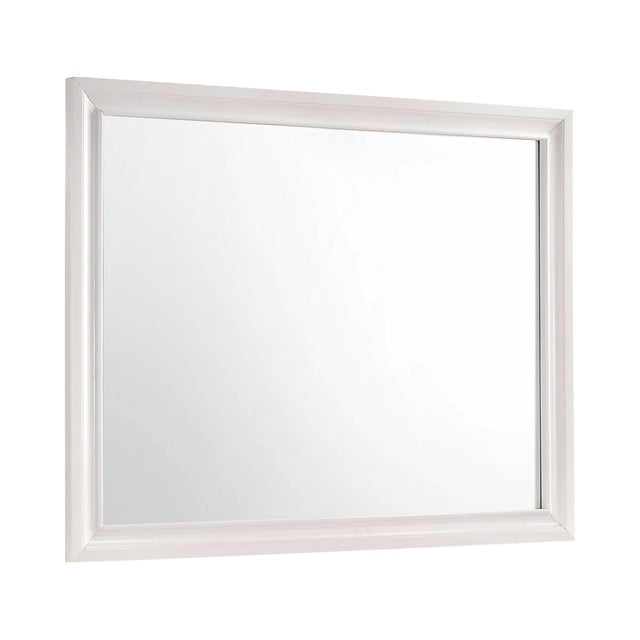 Miranda Rectangular Mirror White - 205114 Pie's Variety Store