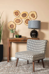 Upholstered Accent Chair With Wooden Leg Black And White - 905502 Pie's Variety Store