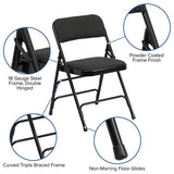 HERCULES Series Curved Triple Braced & Double Hinged Burgundy Patterned Fabric Metal Folding Chair Set of 2 [AW-MC309AF-BG-GG] Pie's Variety Store