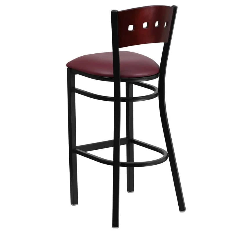  Black Vinyl Seat [XU-DG-60515-MAH-BAR-BLKV-GG] Pie's Variety Store