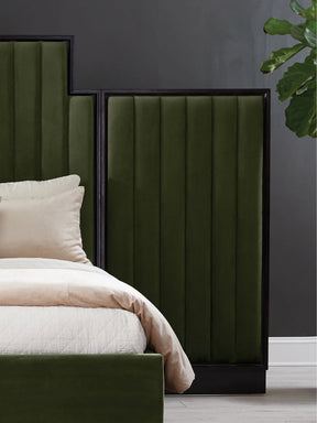 Formosa Upholstered Wing Wall Panel Dark Moss - 222821P Elegant AccScents