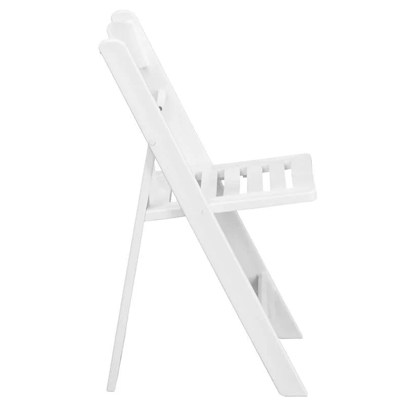 2 Pk. HERCULES Series 1000 lb. Capacity White Resin Folding Chair with Slatted Seat [2-LE-L-1-WH-SLAT-GG] Fl Furniture