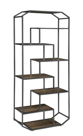 6-Shelf Bookcase Rustic Brown And Dark Grey - 805662 Pie's Variety Store