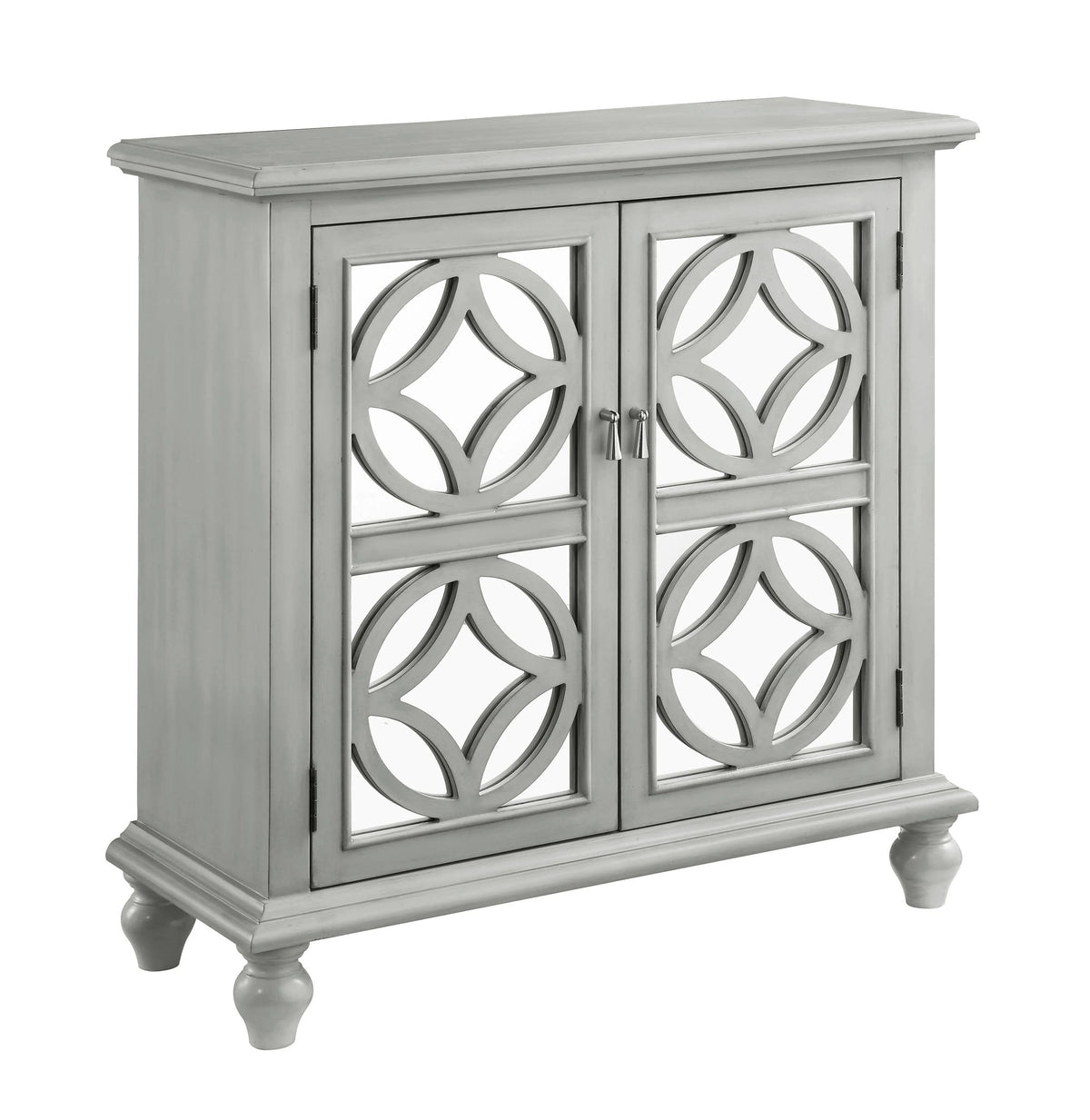 Rectangular Mirrored Door Accent Cabinet Antique White - 953470 Pie's Variety Store
