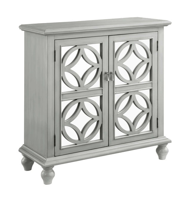 Rectangular Mirrored Door Accent Cabinet Antique White - 953470 Pie's Variety Store