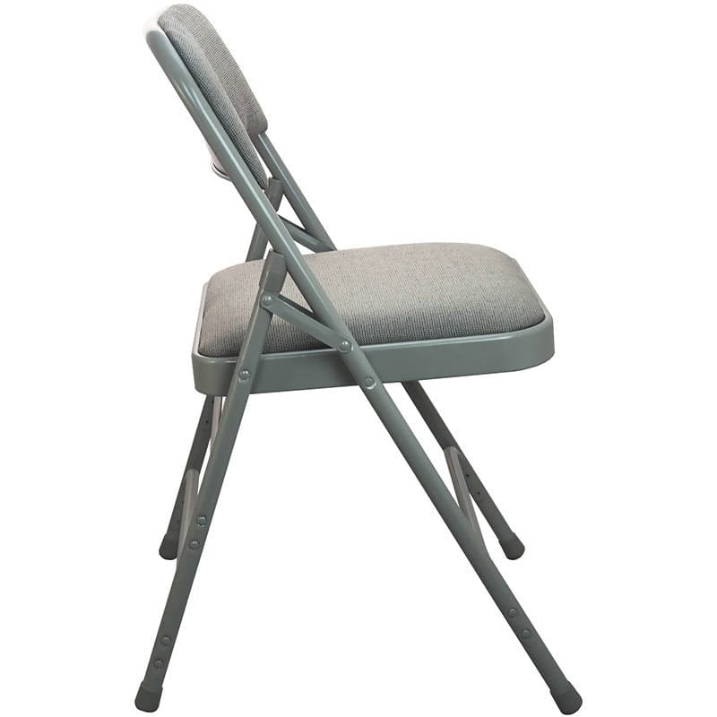 Advantage Grey Padded Metal Folding Chair - Grey 1-in Fabric Seat - Set of 2 [DPI903F-GG] Pie's Variety Store