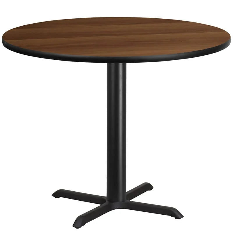 42'' Round Black Laminate Table Top with 33'' x 33'' Table Height Base [XU-RD-42-BLKTB-T3333-GG] Pie's Variety Store