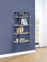 24-Inch Wall Shelf Black And Rustic Oak - 804426 Pie's Variety Store