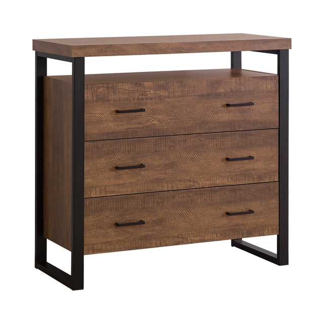 3-Drawer Accent Cabinet Rustic Amber - 902762 Pie's Variety Store