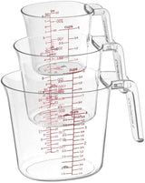 Cuisinart 3 Piece Nesting Liquid Measuring Cup Set ensures you'll always have the right size on hand. Each has easy-to-read measurement markings in red for at-a-glance precision