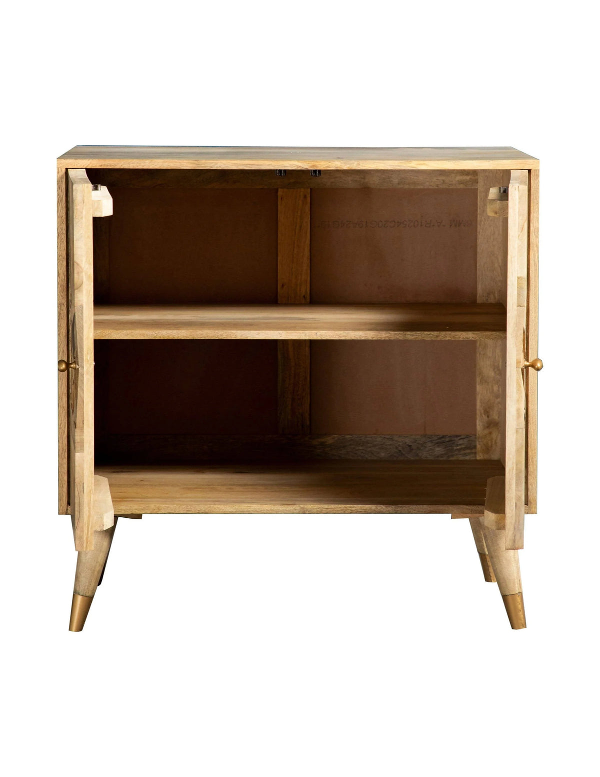 Checkered Pattern 2-Door Accent Cabinet Natural - 953459 Pie's Variety Store