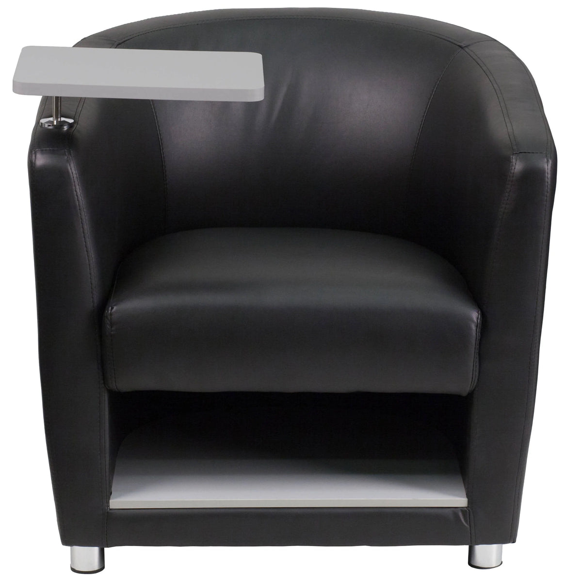Black LeatherSoft Guest Chair with Tablet Arm