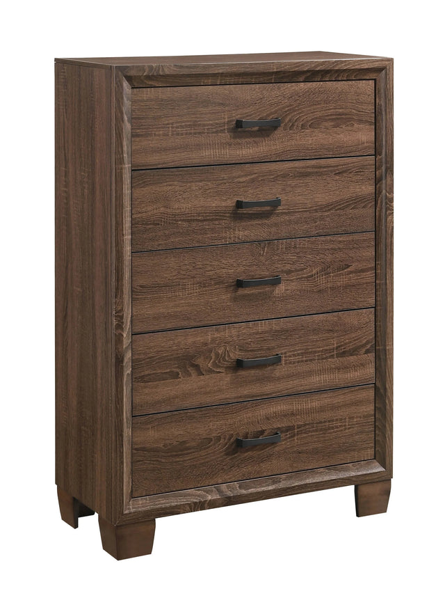 Brandon 5-Drawer Chest Medium Warm Brown - 205325 Pie's Variety Store