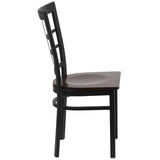 HERCULES Series Black Window Back Metal Restaurant Chair - Cherry Wood Seat [XU-DG6Q3BWIN-CHYW-GG] Pie's Variety Store