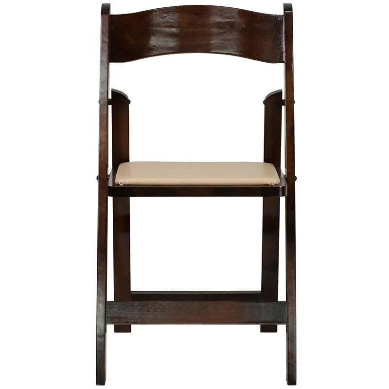 2 Pk. HERCULES Series Fruitwood Wood Folding Chair with Vinyl Padded Seat [2-XF-2903-FRUIT-WOOD-GG] Fl Furniture
