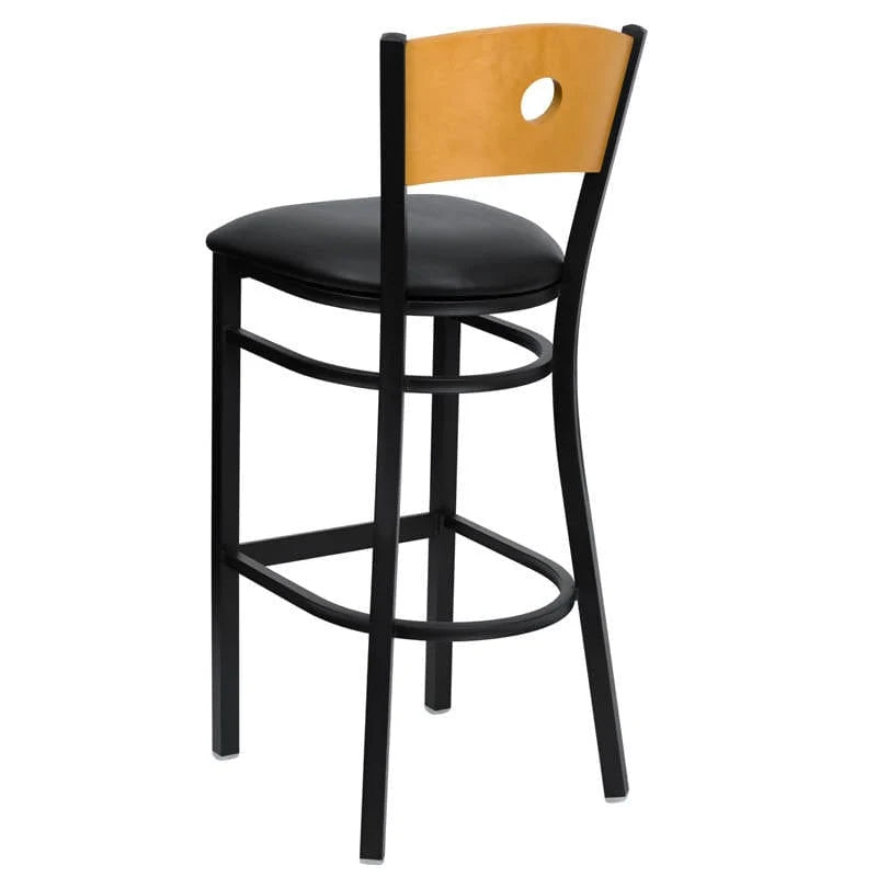  Black Vinyl Seat [XU-DG-6F6B-CIR-BAR-BLKV-GG] Pie's Variety Store
