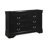 Louis Philippe Queen Panel Sleigh Bed Black 4PC Set - SET4PC212411Q Pie's Variety Store
