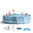 Intex Prism Frame Pool 15ft X 48in: Dual suction outlet fittings – improve water circulation resulting in better water hygiene and clarity - 26725 ebuystt