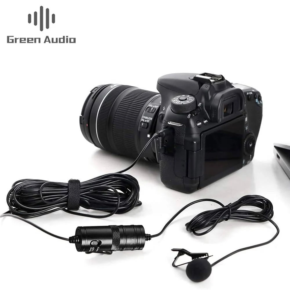 GREEN AUDIO POWERED LAVALIER MIC FOR PHONE/TABLET/COMPUTER - GAM-510 Pie's Variety Store