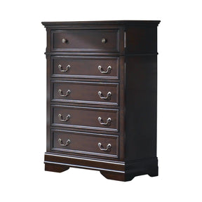 Cambridge 5-Drawer Rectangular Chest Cappuccino Collection: Cambridge