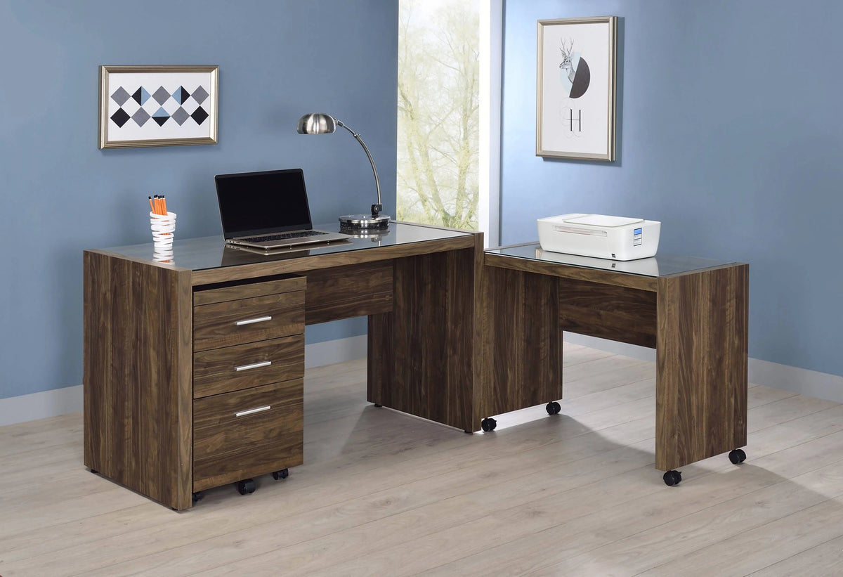 Luetta 48-Inch Rectangular Writing Desk Aged Walnut - 805621 Pie's Variety Store