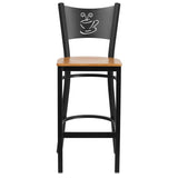 HERCULES Series Black Coffee Back Metal Restaurant Barstool - Cherry Wood Seat [XU-DG-60114-COF-BAR-CHYW-GG] Pie's Variety Store