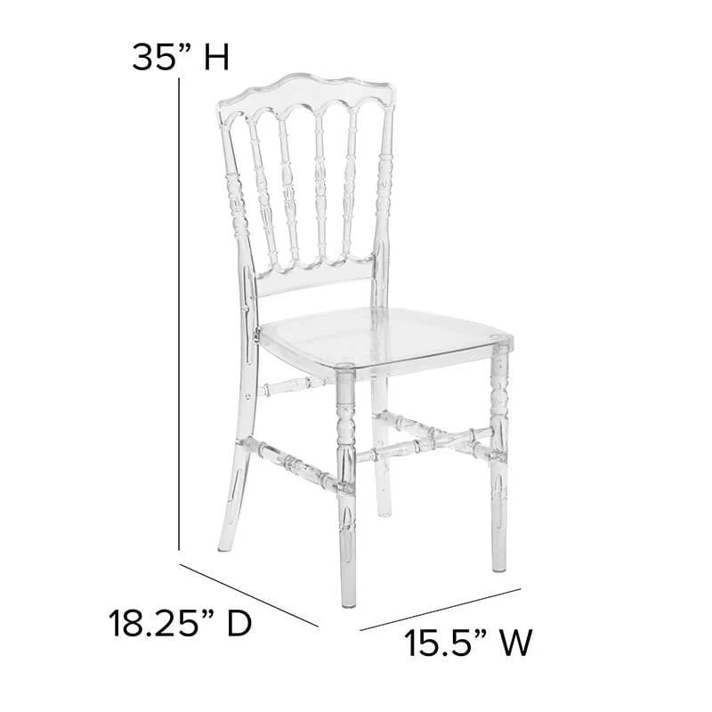 Elegance Crystal Ice Napoleon Stacking Chair - BH-H002-CRYSTAL-GG ADRIAN'S ELECTRONICS