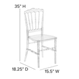 Elegance Crystal Ice Napoleon Stacking Chair - BH-H002-CRYSTAL-GG ADRIAN'S ELECTRONICS