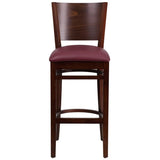 Lacey Series Solid Back Walnut Wood Restaurant Barstool - Black Vinyl Seat [XU-DG-W0094BAR-WAL-BLKV-GG] Pie's Variety Store