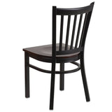 HERCULES Series Black Vertical Back Metal Restaurant Chair - Cherry Wood Seat [XU-DG-6Q2B-VRT-CHYW-GG] Pie's Variety Store