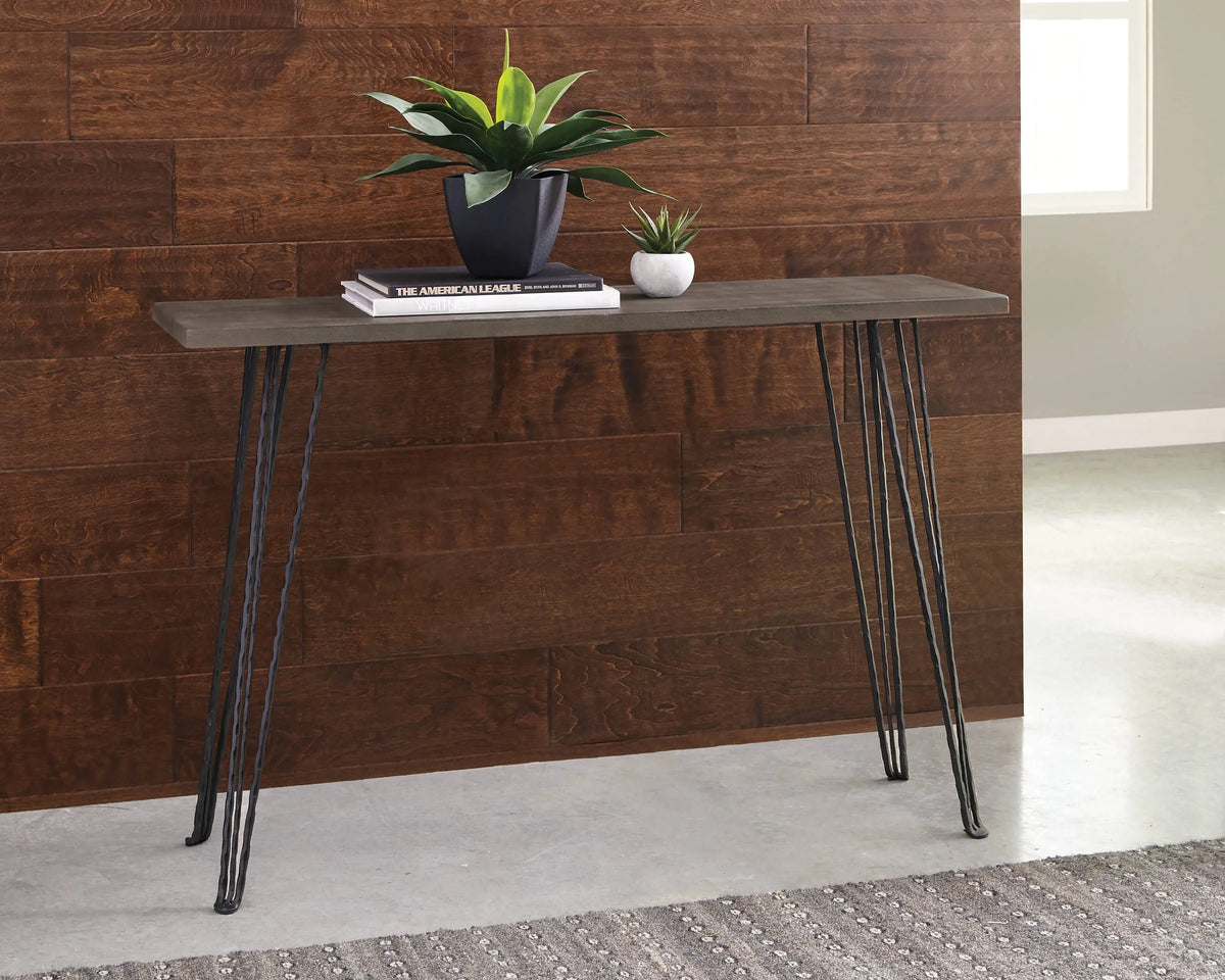 Rectangular Console Table Concrete And Black - 930050 Pie's Variety Store