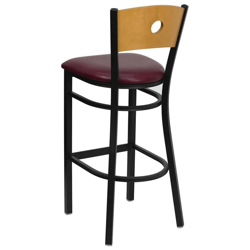  Black Vinyl Seat [XU-DG-6F6B-CIR-BAR-BLKV-GG] Pie's Variety Store