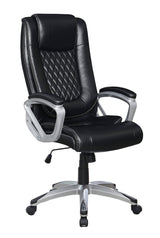 Curved Arm Office Chair With Casters Black And Silver - 802757 Pie's Variety Store