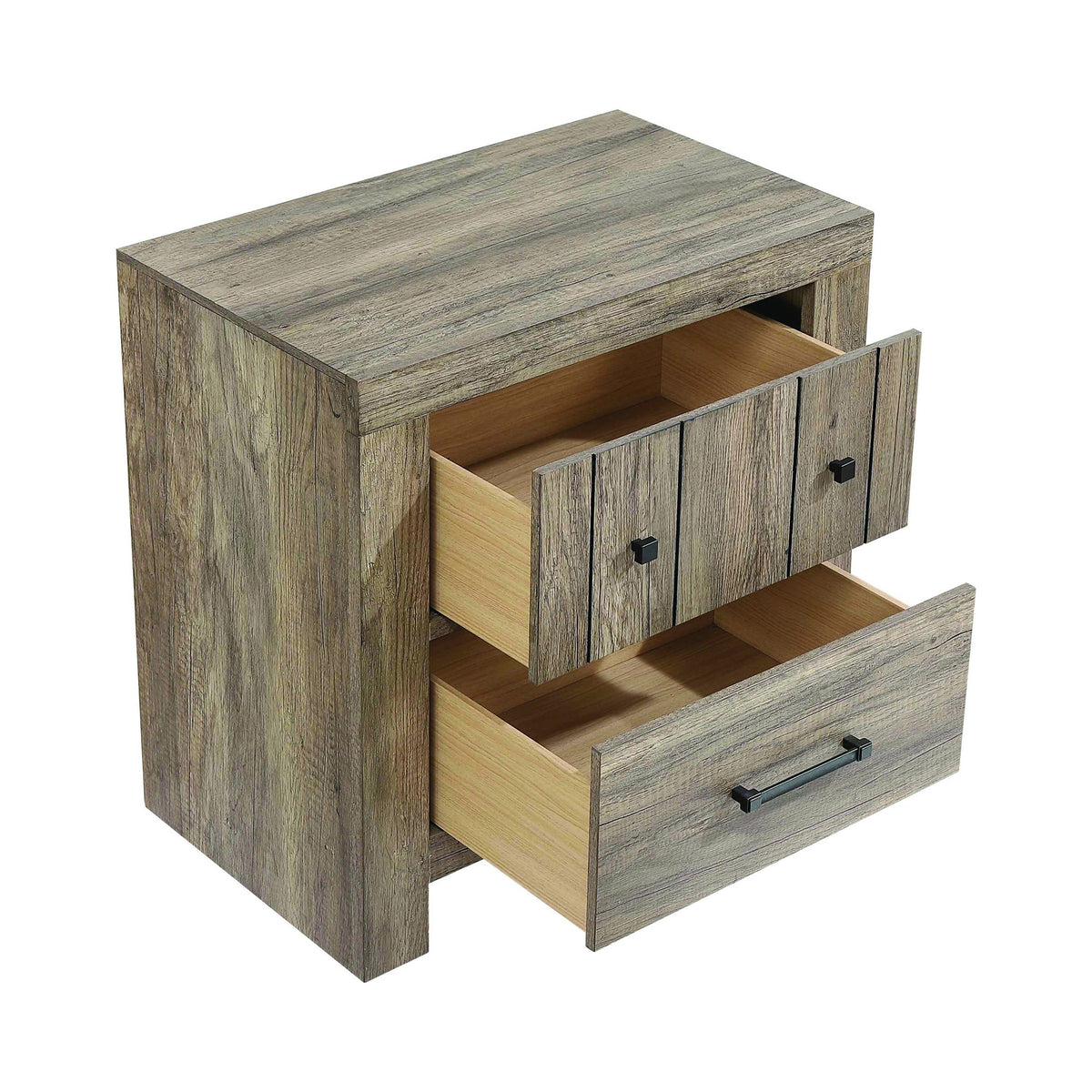 Adelaide Queen Wood Panel Bed Rustic Oak 4PC Set - SET4PC223101Q Pie's Variety Store