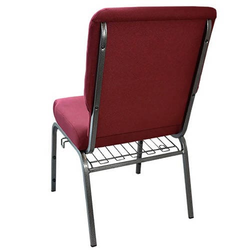 Advantage Navy Church Chair with Book Rack 18.5 in. Wide [PCHT185-101-BR] Pie's Variety Store