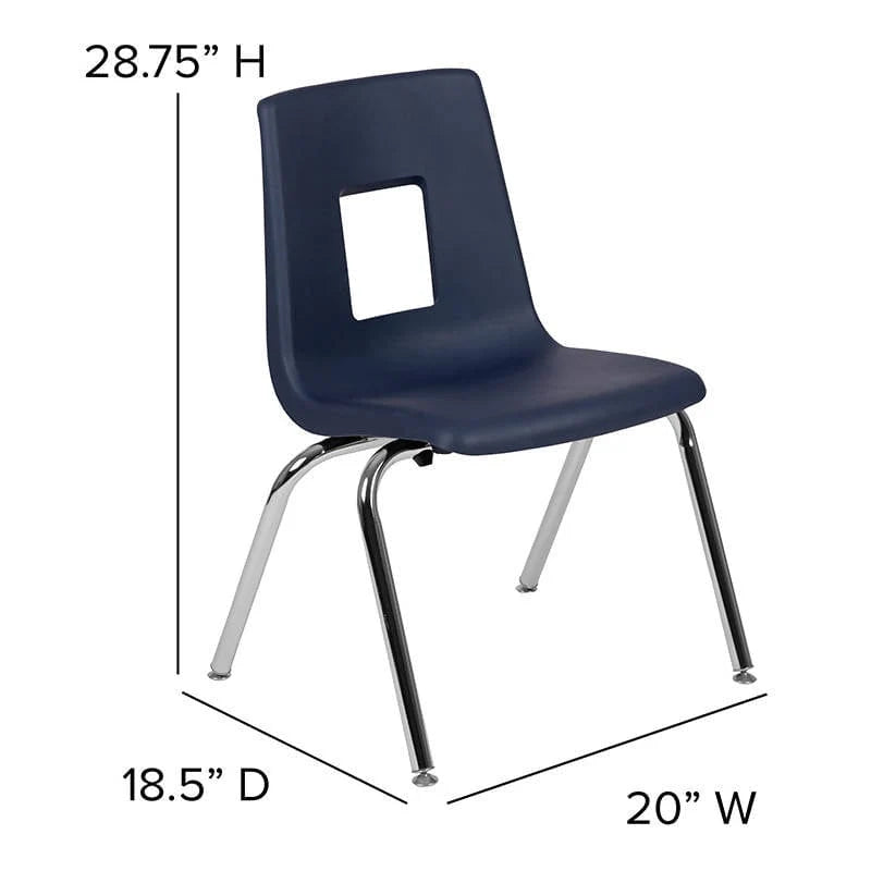 Advantage Black Student Stack School Chair - 16-inch [ADV-SSC-16BLK] Pie's Variety Store