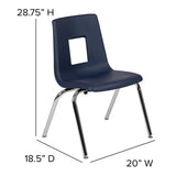 Advantage Black Student Stack School Chair - 16-inch [ADV-SSC-16BLK] Pie's Variety Store