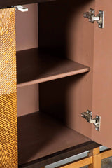 Sunburst 2-Door Accent Cabinet Brown And Antique Gold - 953496 Pie's Variety Store